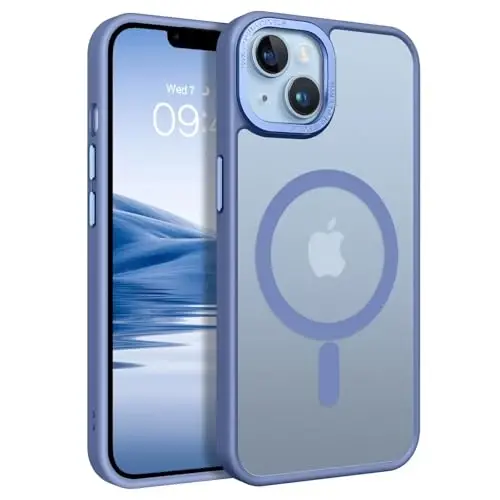 BENTOBEN Compatible with iPhone 15 Plus Case, Translucent Matte Slim Shockproof Magnetic Phone case [Compatible with MagSafe] Women Men Girl Boy Protective Cover for iPhone 15 Plus, Blue - 1