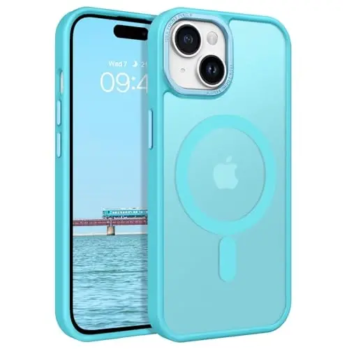 BENTOBEN Compatible with iPhone 15 Plus Case, Translucent Matte Slim Shockproof Magnetic Phone case [Compatible with MagSafe] Women Men Girl Boy Protective Cover for iPhone 15 Plus, Teal Blue - 1