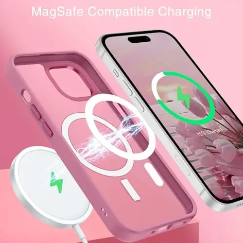 BENTOBEN Compatible with iPhone 15 Plus Case, Translucent Matte Slim Shockproof Magnetic Phone case [Compatible with MagSafe] Women Men Girl Boy Protective Cover for iPhone 15 Plus, Grape Purple - 3