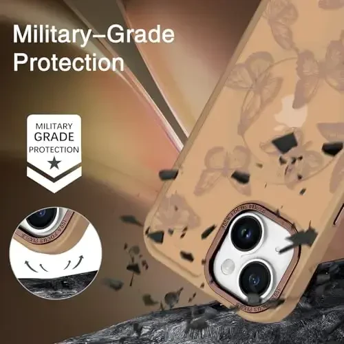 BENTOBEN iPhone 15 Plus uchun g'ilof, yoqimli kapalak naqshli iPhone 15 Plus magnitli g'ilofi [MagSafe bilan mos] Yarim shaffof matli ingichka ayollar qizlar himoya qopqog'i 6,7