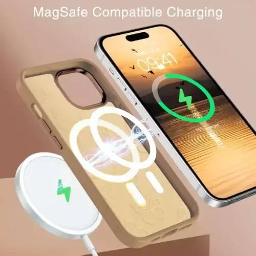 BENTOBEN iPhone 15 Plus uchun g'ilof, yoqimli kapalak naqshli iPhone 15 Plus magnitli g'ilofi [MagSafe bilan mos] Yarim shaffof matli ingichka ayollar qizlar himoya qopqog'i 6,7