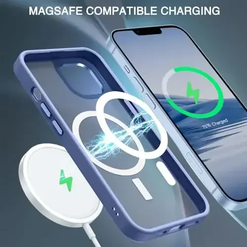 BENTOBEN iPhone 15 Plus uchun mos keladigan g'ilof, shaffof matli ingichka zarbga chidamli magnit telefon g'ilofi [MagSafe bilan mos keladi] Ayollar Erkaklar Qiz Bola iPhone 15 Plus uchun himoya qopqog'i, ko'k - 3