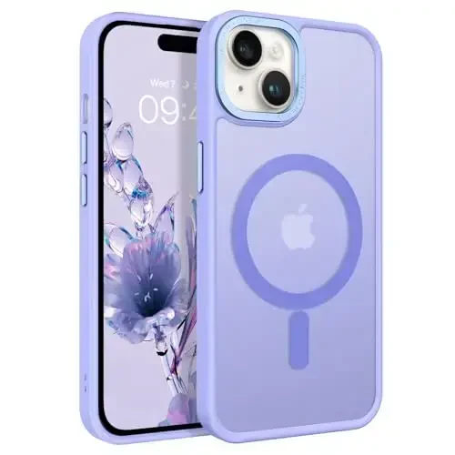 BENTOBEN iPhone 15 Plus uchun mos keladigan g'ilof, shaffof matli ingichka zarbga chidamli magnit telefon g'ilofi [MagSafe bilan mos keladi] Ayollar Erkaklar Qiz Bola iPhone 15 Plus uchun himoya qopqog'i, Lavanda Binafsha - 1