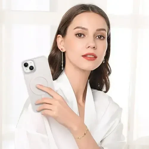 BENTOBEN iPhone 15 Plus uchun mos keladigan g‘ilof, yarim shaffof matli ingichka zarbga chidamli magnitli telefon g‘ilofi [MagSafe bilan mos], ayollar, erkaklar, qiz bolalar uchun himoya qopqog‘i, iPhone 15 Plus, och kulrang - 6