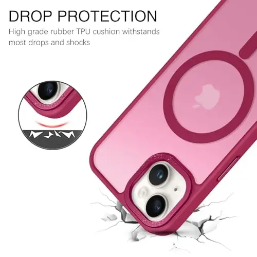 BENTOBEN iPhone 15 Plus uchun mos keladigan g'ilof, yarim shaffof matli ingichka zarbga chidamli magnitli telefon g'ilofi [MagSafe bilan mos], ayollar, erkaklar, qizlar, o'g'il bolalar uchun himoya qopqog'i iPhone 15 Plus, Light Plum - BENTOBEN (1)