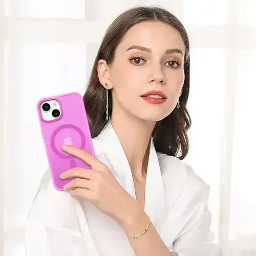 BENTOBEN iPhone 15 uchun g'ilof, iPhone15 telefon g'ilofi MagSafe bilan mos, shaffof mat magnit qopqoq zarbga chidamli ayollar qizlar himoya yoqimli g'ilof iPhone 15 6.1
