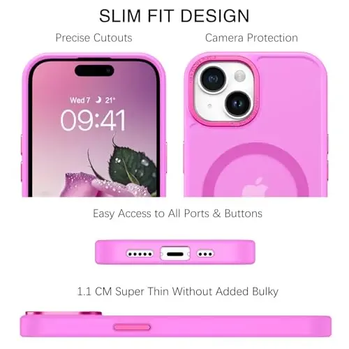 BENTOBEN iPhone 15 uchun g'ilof, iPhone15 telefon g'ilofi MagSafe bilan mos, shaffof mat magnit qopqoq zarbga chidamli ayollar qizlar himoya yoqimli g'ilof iPhone 15 6.1