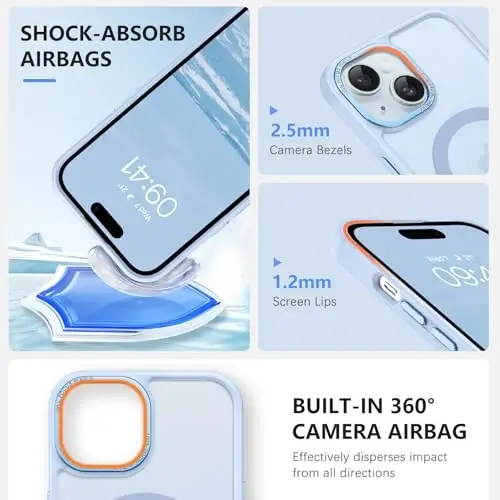 BENTOBEN iPhone 15 uchun g'ilof, iPhone15 telefon g'ilofi MagSafe bilan mos, yarim shaffof mat magnit qopqoq zarbga chidamli ayollar qizlar himoya chiroyli g'ilof iPhone 15 6.1