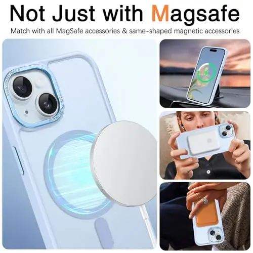 BENTOBEN iPhone 15 uchun g'ilof, iPhone15 telefon g'ilofi MagSafe bilan mos, yarim shaffof mat magnit qopqoq zarbga chidamli ayollar qizlar himoya chiroyli g'ilof iPhone 15 6.1