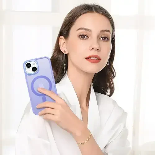 BENTOBEN iPhone 15 uchun g‘ilof, iPhone15 telefon g‘ilofi MagSafe bilan mos, yarim shaffof mat magnit qopqoq zarbga chidamli ayollar qizlar himoya chiroyli g‘ilof iPhone 15 6.1