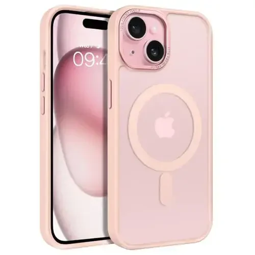 BENTOBEN iPhone 15 uchun g'ilof, iPhone15 telefon g'ilofi MagSafe bilan mos, yarim shaffof mat magnit qopqoq zarbga chidamli ayollar qizlar himoya chiroyli g'ilof iPhone 15 6.1