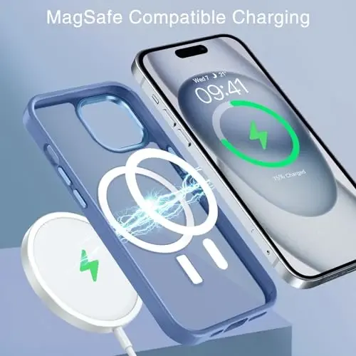 BENTOBEN iPhone 15 uchun g'ilof, iPhone15 telefon g'ilofi MagSafe bilan mos, yarim shaffof mat magnit qopqoq zarbga chidamli ayollar qizlar himoya chiroyli g'ilof iPhone 15 6.1