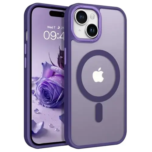 BENTOBEN iPhone 15 uchun g'ilof, iPhone15 telefon g'ilofi MagSafe bilan mos, yarim shaffof mat magnit qopqoq zarbga chidamli ayollar qizlar himoya chiroyli g'ilof iPhone 15 6.1