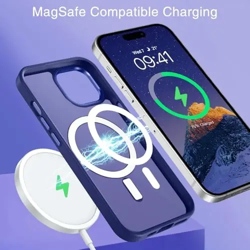BENTOBEN iPhone 15 uchun g'ilof, iPhone15 telefon g'ilofi MagSafe bilan mos, yarim shaffof mat magnit qopqoq zarbga chidamli ayollar qizlar himoya chiroyli g'ilof iPhone 15 6.1