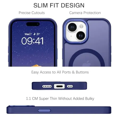 BENTOBEN iPhone 15 uchun g'ilof, iPhone15 telefon g'ilofi MagSafe bilan mos, yarim shaffof mat magnit qopqoq zarbga chidamli ayollar qizlar himoya chiroyli g'ilof iPhone 15 6.1