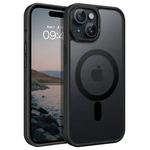 BENTOBEN iPhone 15 uchun g'ilof, iPhone15 telefon g'ilofi MagSafe bilan mos, yarim shaffof mat magnit qopqoq zarbga chidamli ayollar qizlar uchun himoya chiroyli g'ilof iPhone 15 6.1