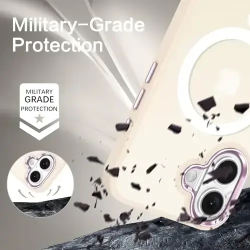 BENTOBEN iPhone 16 bilan mos keladigan g‘ilof, magnitli iPhone 16 g‘ilofi [Magsafe bilan mos keladi] yarim shaffof matli telefon g‘ilofi iPhone 16 ingichka zarbga chidamli ayollar erkaklar himoya qopqog‘i iPhone 16 uchun, oq - 4