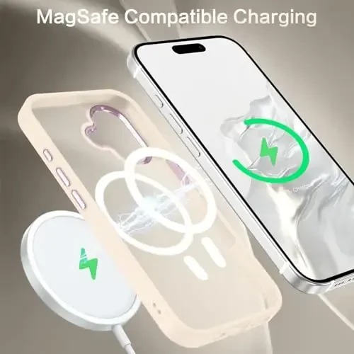 BENTOBEN iPhone 16 bilan mos keladigan g‘ilof, magnitli iPhone 16 g‘ilofi [Magsafe bilan mos keladi] yarim shaffof matli telefon g‘ilofi iPhone 16 ingichka zarbga chidamli ayollar erkaklar himoya qopqog‘i iPhone 16 uchun, oq - 5