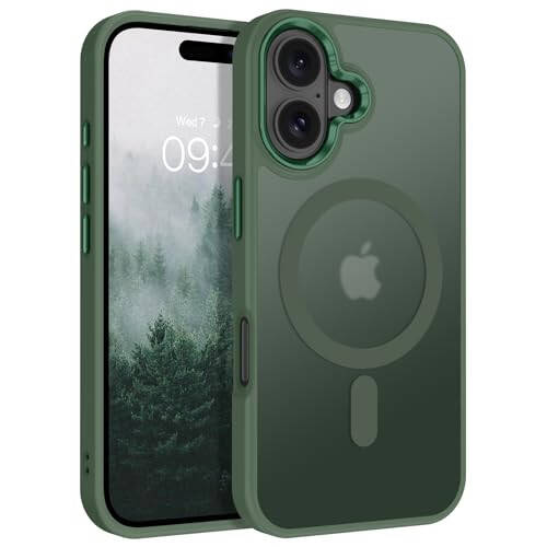 BENTOBEN iPhone 16 Case bilan mos keladi, Magnitli iPhone 16 G'ilofi [Magsafe bilan mos] Yarim shaffof matli telefon g'ilofi iPhone 16 Yupqa Shokka chidamli ayollar erkaklar himoya qopqog'i iPhone 16 uchun, Yashil - 1