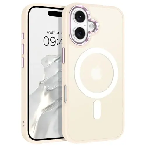 BENTOBEN Compatible with iPhone 16 Case, Magnetic iPhone 16 Case [Compatible with Magsafe] Translucent Matte Phone Case iPhone 16 Slim Fit Shockproof Women Men Protective Cover for iPhone 16, White - BENTOBEN