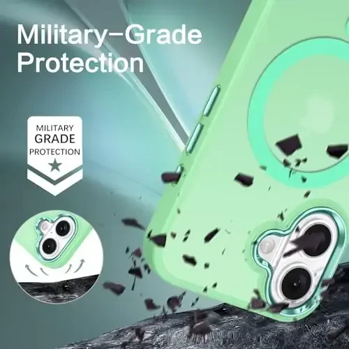 BENTOBEN Magnetic for iPhone 16 Case, Phone Case iPhone 16 [Compatible with Magsafe] Translucent Matte Phone Case iPhone 16 Slim Fit Shockproof Women Men Protective Cover for iPhone 16, Matcha Green - 9