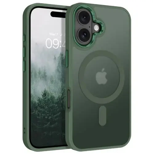 BENTOBEN Compatible with iPhone 16 Case, Magnetic iPhone 16 Case [Compatible with Magsafe] Translucent Matte Phone Case iPhone 16 Slim Fit Shockproof Women Men Protective Cover for iPhone 16, Green - 1