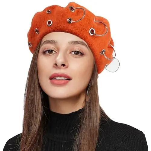 Береты для женщин Женская берета в британском стиле Берет для четырех сезонов Индивидуальность Стиль Панк Береты для дам - 3