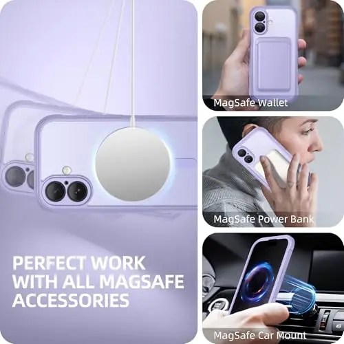 BERFY для чехла iPhone 17, совместимый с MagSafe, со встроенным защитным экраном для конфиденциальности, защитой камеры, противоударный полноразмерный чехол для телефона 6.3