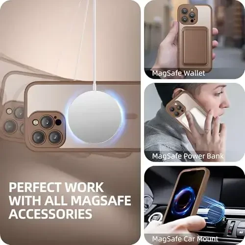 BERFY for iPhone 14 Pro Max Case, Compatible with MagSafe, Built-in Privacy Screen Protector and Camera Protection, Anti-Spy Full Body Shockproof Clear Phone Case for 14 Pro Max 6.7