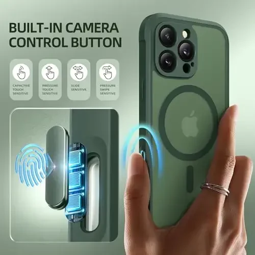 BERFY для iPhone 16 Pro, совместимый с MagSafe, встроенная защита экрана и камеры, противоударный матовый чехол для телефона 16 Pro 6.3