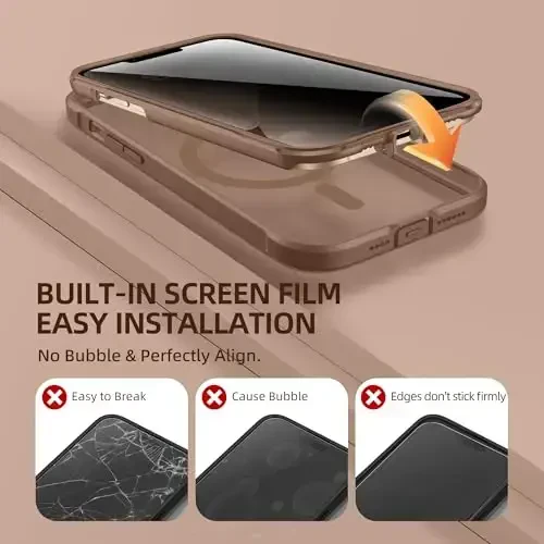 BERFY for iPhone 12 Pro Max Case, Compatible with MagSafe, Built-in Privacy Screen Protector and Camera Protection, Anti-Spy Full Body Shockproof Clear Phone Case for 12 Pro Max 6.7