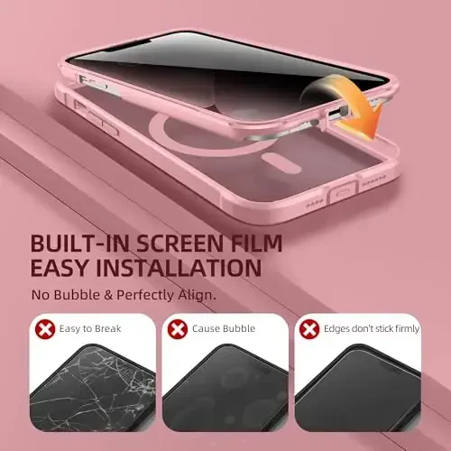 BERFY for iPhone 12 Pro Max Case, Compatible with MagSafe, Built-in Privacy Screen Protector and Camera Protection, Anti-Spy Full Body Shockproof Clear Phone Case for 12 Pro Max 6.7