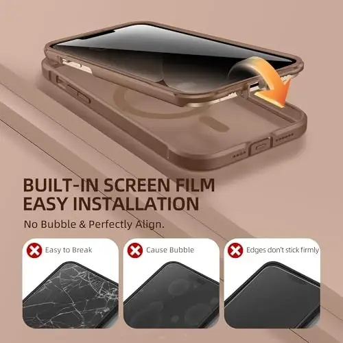 BERFY for iPhone 13 Pro Max Case, MagSafe bilan mos, O'rnatilgan Privacy Screen Protector va Kamera himoyasi, Anti-Spy to'liq tanani zarbaga chidamli tiniq telefon qutisi 13 Pro Max 6.7