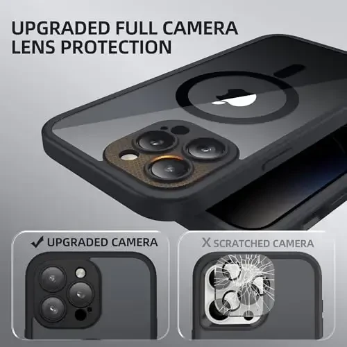 BERFY for iPhone 14 Pro Max Case, Compatible with MagSafe, Built-in Privacy Screen Protector and Camera Protection, Anti-Spy Full Body Shockproof Clear Phone Case for 14 Pro Max 6.7