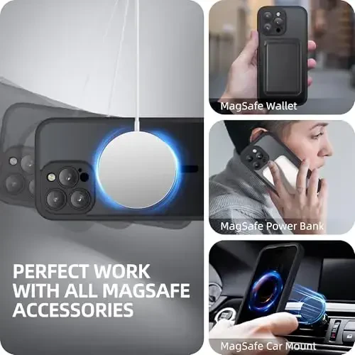 BERFY for iPhone 14 Pro Max Case, Compatible with MagSafe, Built-in Privacy Screen Protector and Camera Protection, Anti-Spy Full Body Shockproof Matte Phone Case for 14 Pro Max 6.7