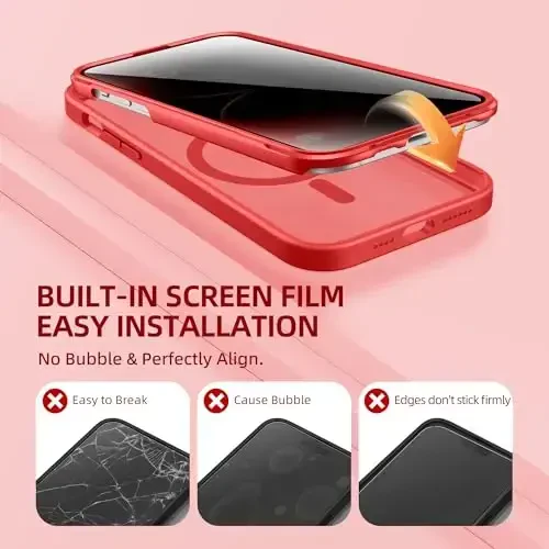 BERFY for iPhone 14 Pro Max Case, Compatible with MagSafe, Built-in Privacy Screen Protector and Camera Protection, Anti-Spy Full Body Shockproof Matte Phone Case for 14 Pro Max 6.7