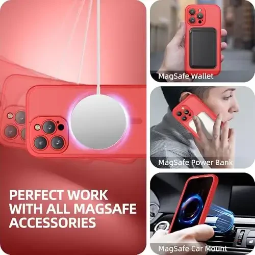 BERFY for iPhone 14 Pro Max Case, Compatible with MagSafe, Built-in Privacy Screen Protector and Camera Protection, Anti-Spy Full Body Shockproof Matte Phone Case for 14 Pro Max 6.7