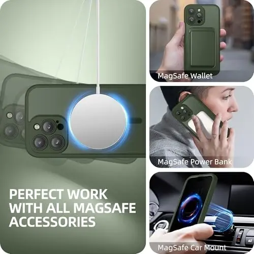 BERFY for iPhone 14 Pro Max Case, Compatible with MagSafe, Built-in Privacy Screen Protector, Camera Protection, Shockproof Full Body Phone Case 6.7