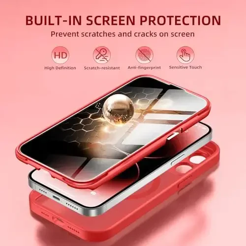 BERFY for iPhone 14 Pro Max Case, MagSafe bilan mos, O'rnatilgan Privacy Screen Protector va Kamera himoyasi, Anti-Spy Full Body zarbaga chidamli mat telefon g'ilofi 14 Pro Max 6.7