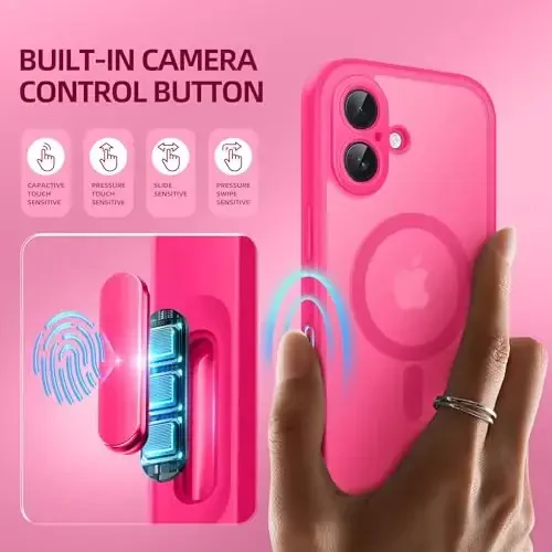 BERFY for iPhone 16 Case, Compatible with MagSafe, Built-in Privacy Screen Protector and Camera Protection, Anti-Spy Full Body Shockproof Matte Phone Case for 16 6.1