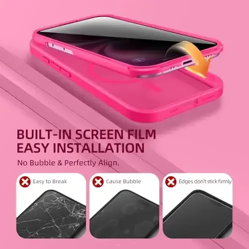 BERFY for iPhone 16 Case, Compatible with MagSafe, Built-in Privacy Screen Protector and Camera Protection, Anti-Spy Full Body Shockproof Matte Phone Case for 16 6.1