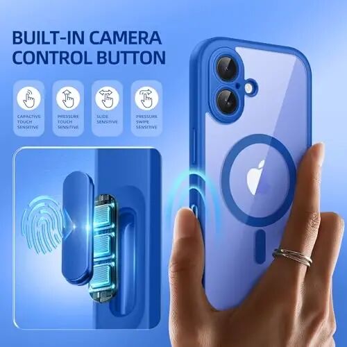 BERFY for iPhone 16 Case, Fit for Magsafe | Built-in Screen Protector, Camera Protection, Shockproof Full Body Clear Magnetic Phone Case 6.1