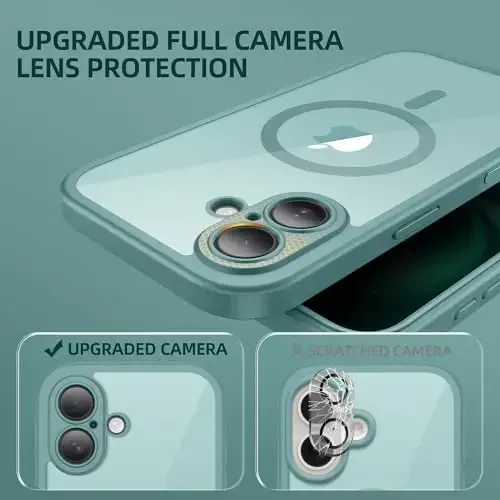 BERFY for iPhone 16 Plus Case, Compatible with MagSafe, Built-in Privacy Screen Protector and Camera Protection, Anti-Spy Full Body Shockproof Clear Phone Case for 16 Plus 6.7