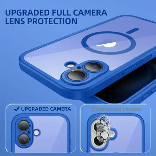 BERFY for iPhone 16 Plus Case, Compatible with MagSafe, Built-in Privacy Screen Protector and Camera Protection, Anti-Spy Full Body Shockproof Clear Phone Case for 16 Plus 6.7