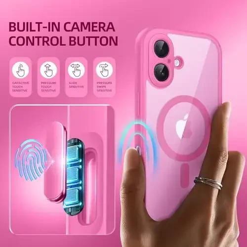 BERFY for iPhone 16 Plus Case, Compatible with MagSafe, Built-in Privacy Screen Protector and Camera Protection, Anti-Spy Full Body Shockproof Clear Phone Case for 16 Plus 6.7