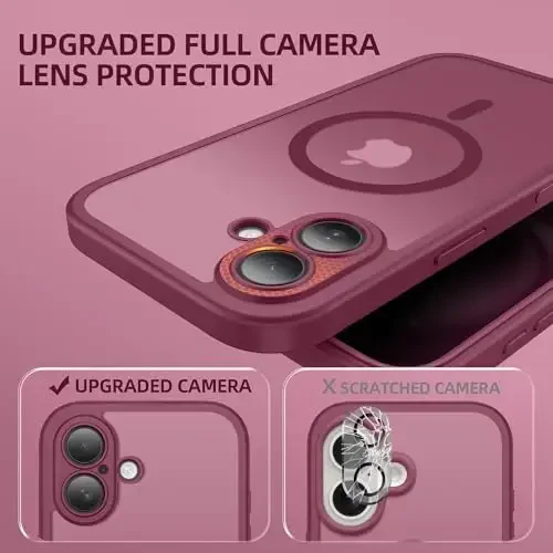 BERFY for iPhone 16 Plus Case, Compatible with MagSafe, Built-in Privacy Screen Protector and Camera Protection, Anti-Spy Full Body Shockproof Matte Phone Case for 16 Plus 6.7