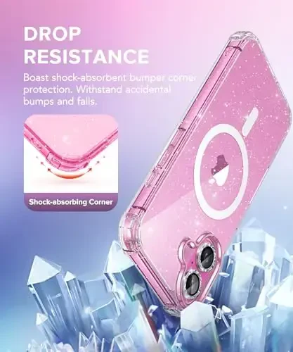 BERFY for iPhone 16 Plus Case Glitter 6.7