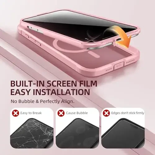 BERFY for iPhone 16 Pro Case, Compatible with MagSafe, Built-in Privacy Screen Protector and Camera Protection, Anti-Spy Full Body Shockproof Clear Phone Case for 16 Pro 6.3