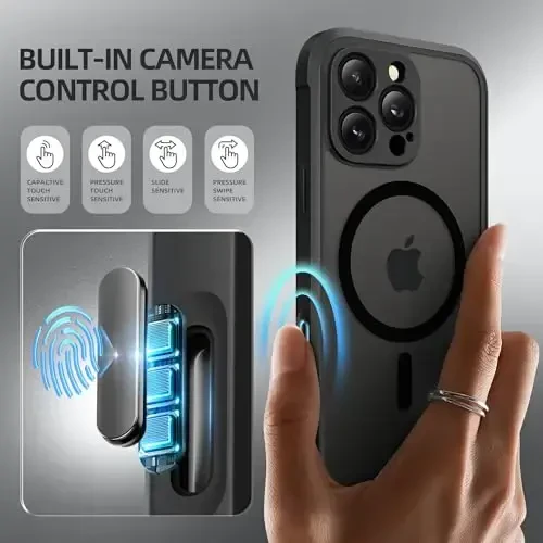 BERFY for iPhone 16 Pro Case, Compatible with MagSafe, Built-in Privacy Screen Protector and Camera Protection, Anti-Spy Full Body Shockproof Matte Phone Case for 16 Pro 6.3