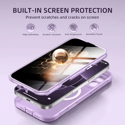 BERFY for iPhone 16 Pro Case, Compatible with MagSafe, Built-in Privacy Screen Protector, Camera Protection, Shockproof Full Body Phone Case 6.3